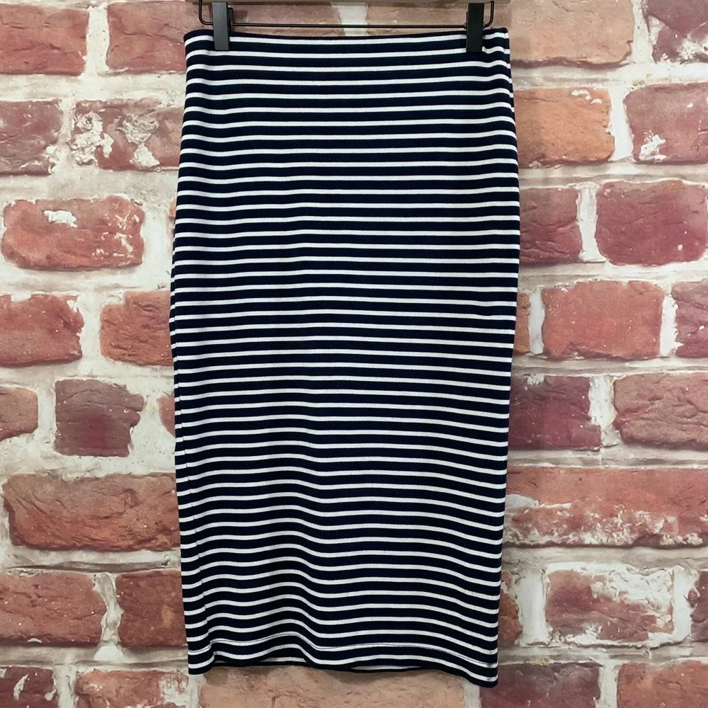 Anthropologie Sanctuary Skirt Women's Small Dark Blue White Striped Basic Casual